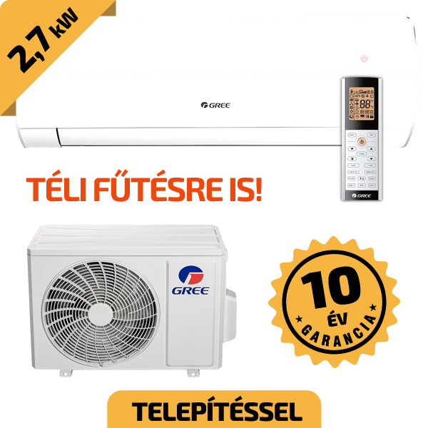 Gree Comfort Pro 2,7 kW A++/A+++ beszereléssel együtt*