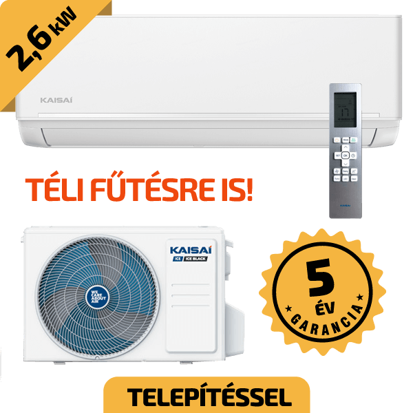 Kaisai ICE 2,6 kW A++/A+++ beszereléssel együtt*