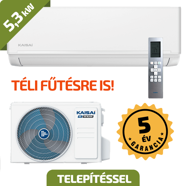 Kaisai ICE 5,3 kW A+/A++ beszereléssel együtt*