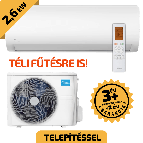 Midea Xtreme Save Pro 2,6 kW  A++/A+ beszereléssel együtt*